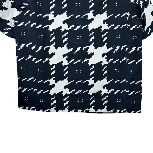 Weekend Max Mara, New Life Houndstooth Short-Sleeve Blouse Black/White Size 6 US - Picture 9 of 15